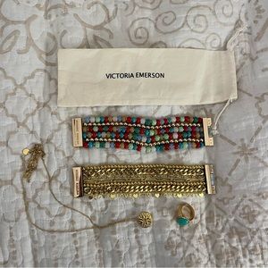 NWOT Victoria Emerson Ring, Necklace, and Bracelets Bundle